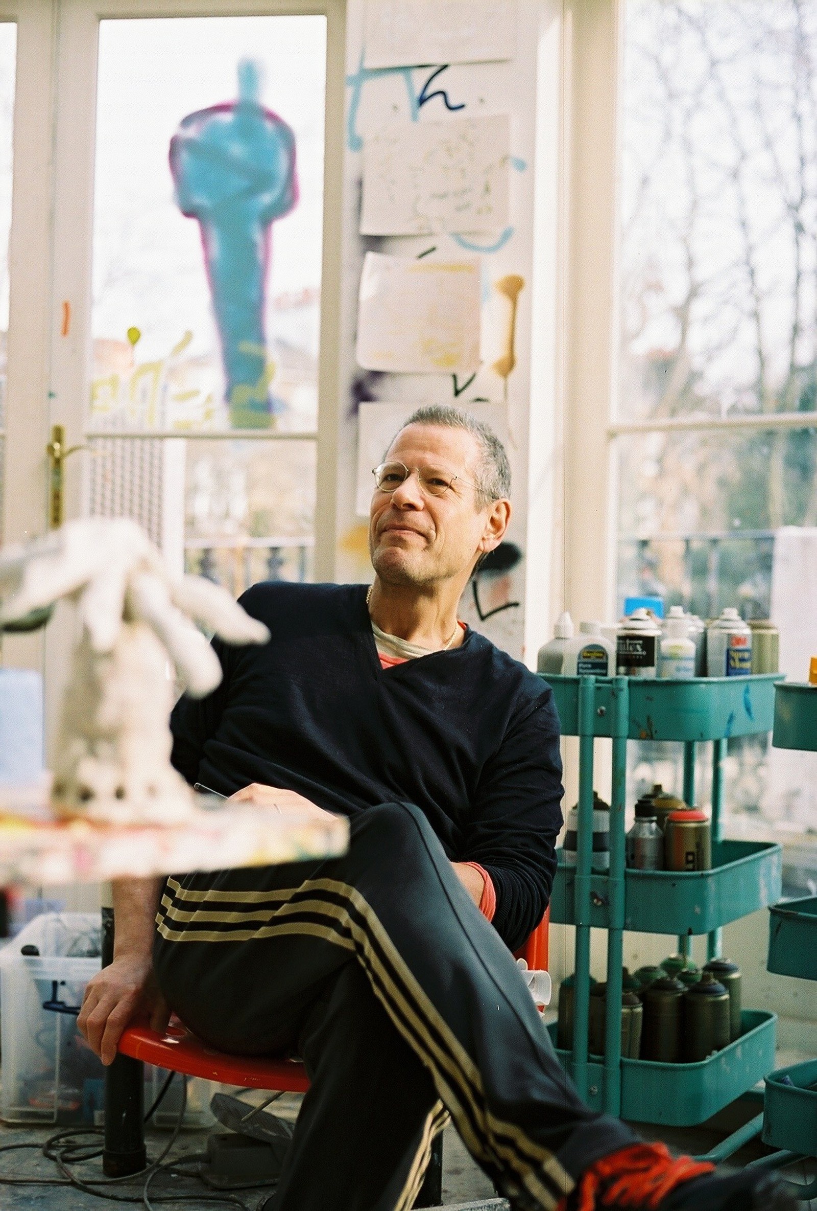 Kenny Schachter at his London home for Avant Arte