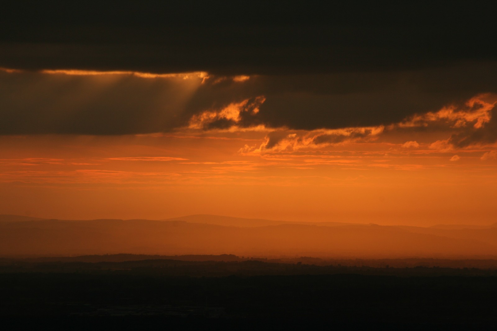 Sunset from the Wrekin, Shropshire