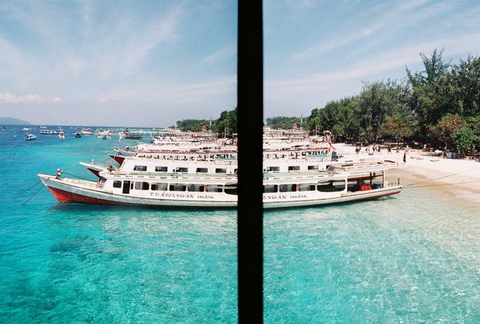 Boat in Lombok, Indonesia on half frame 