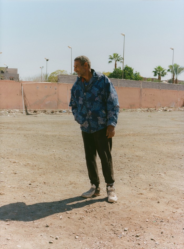 Football coach Brahim, at his pitch in Daoudiate 